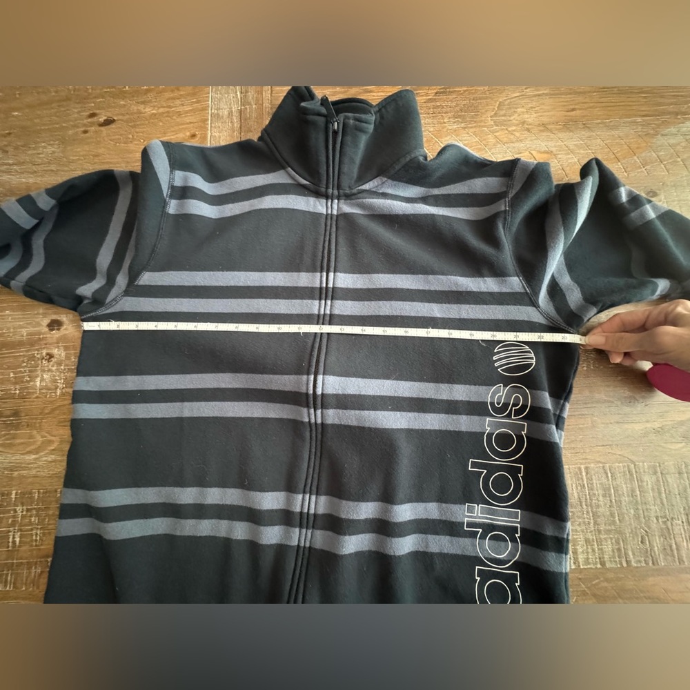 Adidas Men's Black and Gray Striped Sweatshirt, Size XL - Picture 7 of 12